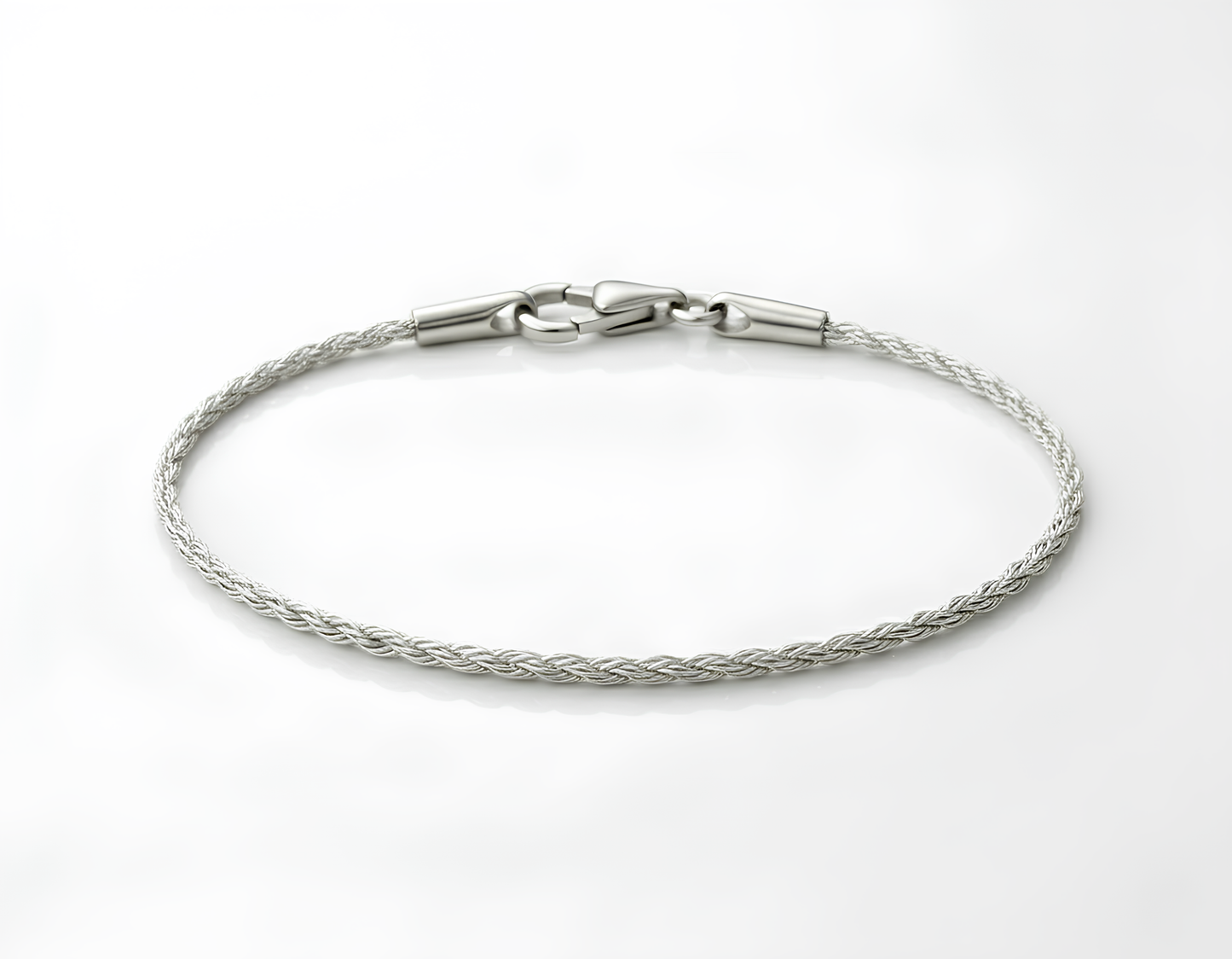SOLID DIAMOND CUT ROPE BRACELET IN WHITE GOLD (1.60 MM)