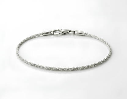 SOLID DIAMOND CUT ROPE BRACELET IN WHITE GOLD (1.60 MM)