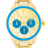 CHRONO GOLD METAL WATCH - BLUE - PIERGIORGIO CERRONI