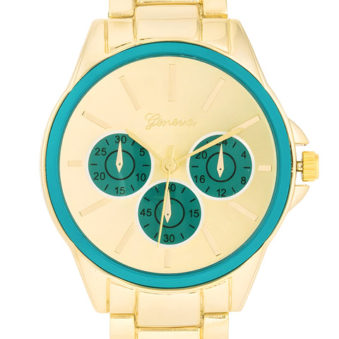 CHRONO GOLD METAL WATCH - GREEN - PIERGIORGIO CERRONI