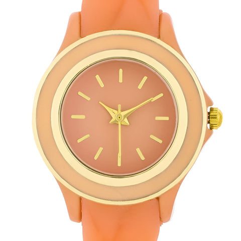 CARMEN BRAIDED LADYLIKE WATCH WITH CORAL RUBBER STRAP - PIERGIORGIO CERRONI