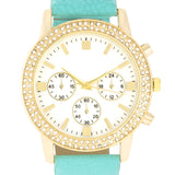 GOLD SHELL PEARL WATCH WITH CRYSTALS - TURQUOISE - PIERGIORGIO CERRONI