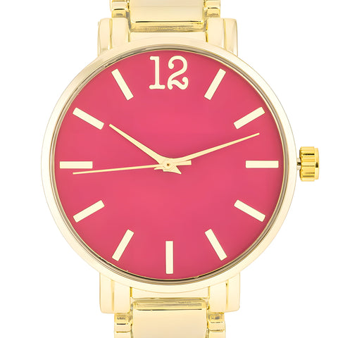 GOLD TONED WATCH - PINK