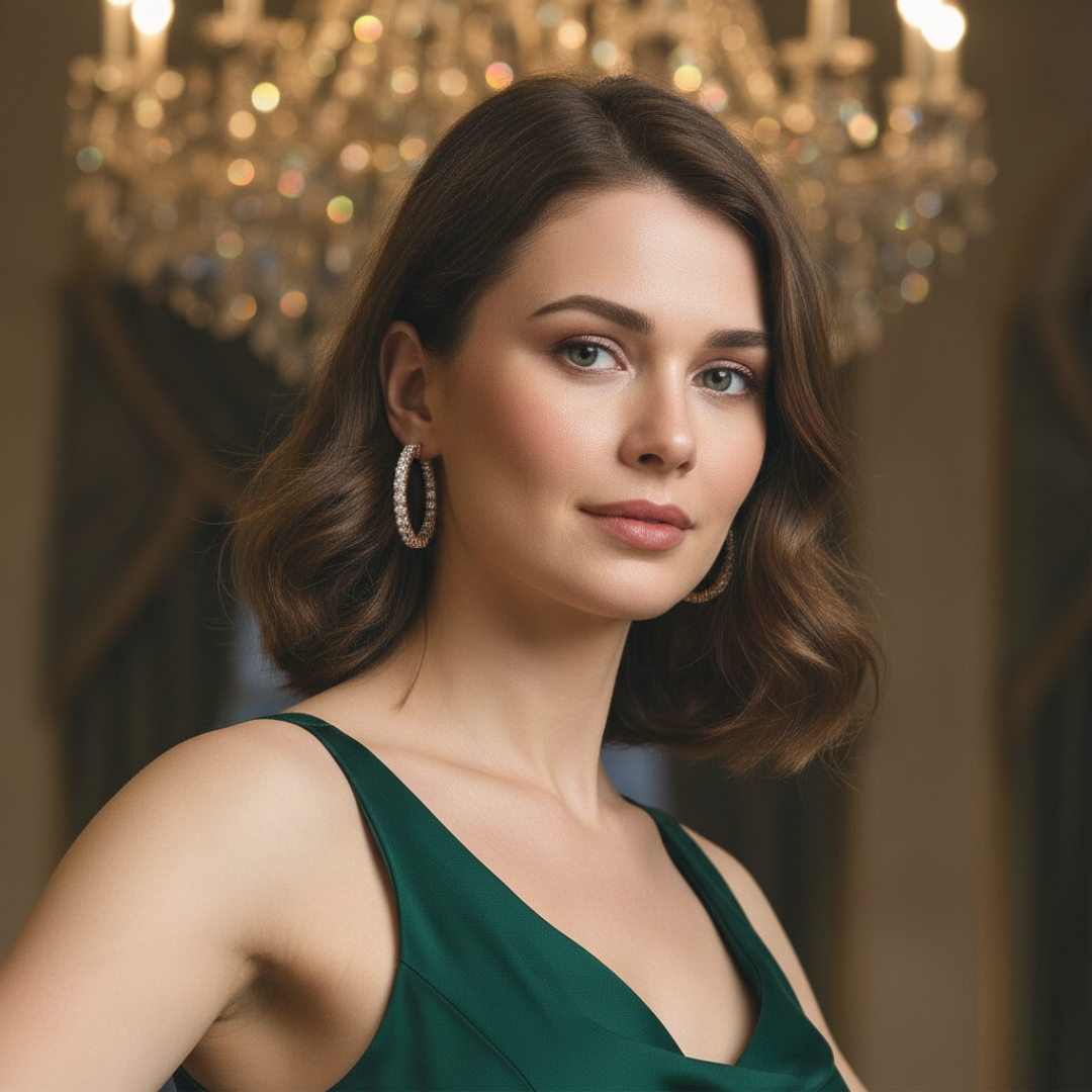 ROSE GOLD CZ HOOP EARRINGS