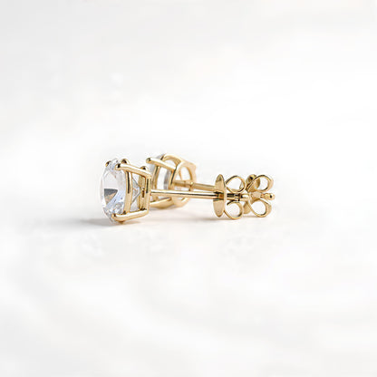 2 CTTW CERTIFIED IGI LAB GROWN ROUND DIAMOND STUD EARRINGS YELLOW GOLD (G/VS2)