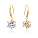 DAINTY GOLD SNOWFLAKE DROP EARRINGS