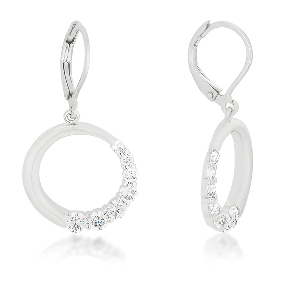 GRADUATED CZ CIRCLE EARRINGS