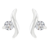 TWISTING SOLITAIRE CUBIC ZIRCONIA EARRINGS