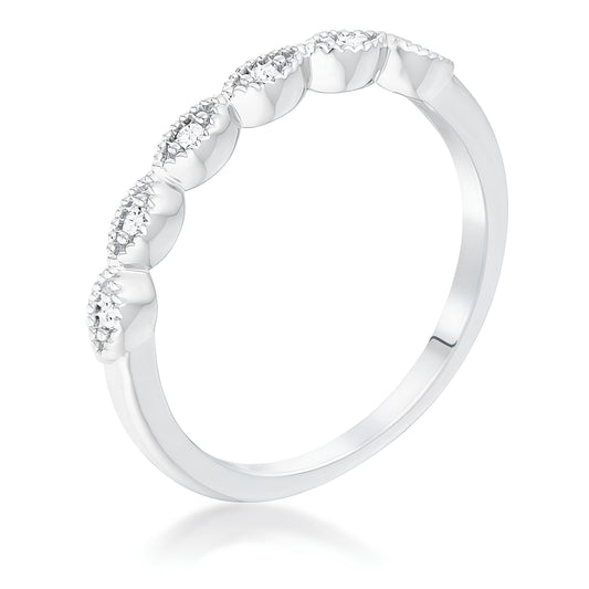 RHODIUM SEXTUS MARQUISE DELICATE STACKABLE RING