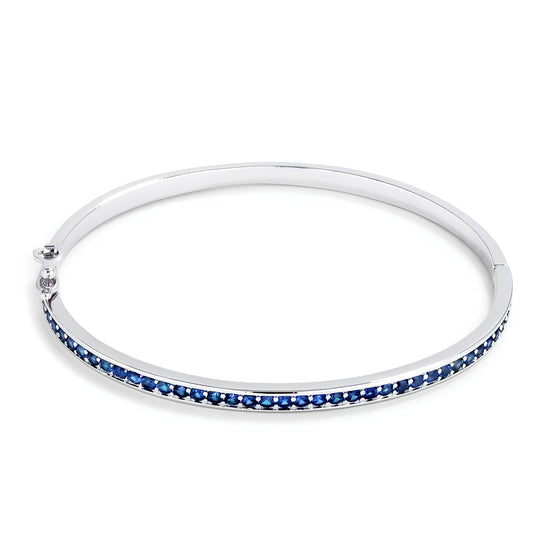 SAPPHIRE BLUE CZ BANGLE BRACELET