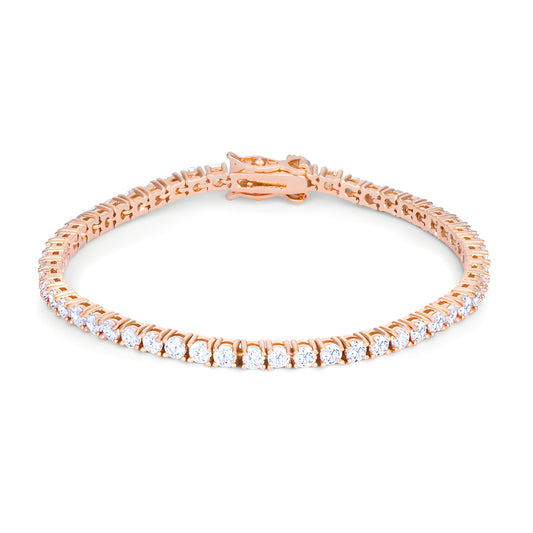 5.75 CT ROSE GOLDTONE CZ TENNIS BRACELET