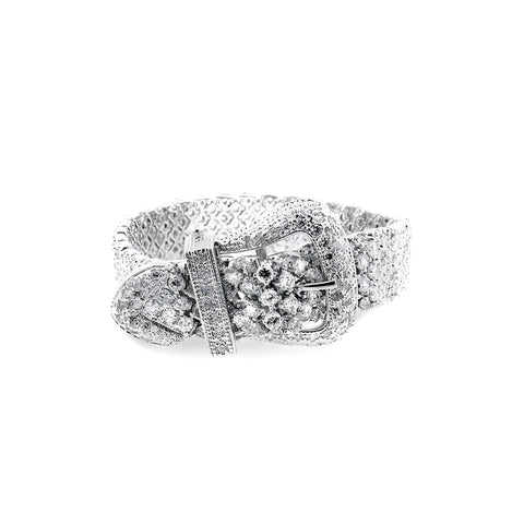 CUBIC ZIRCONIA BUCKLE BRACELET