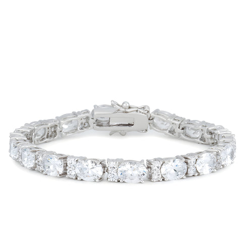 OVERSIZED OVAL CUBIC ZIRCONIA TENNIS BRACELET