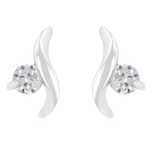 TWISTING SOLITAIRE CZ EARRINGS