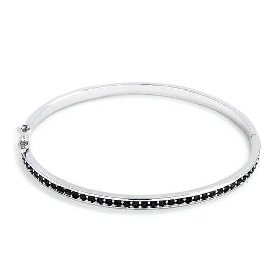JET BLACK CZ BANGLE BRACELET