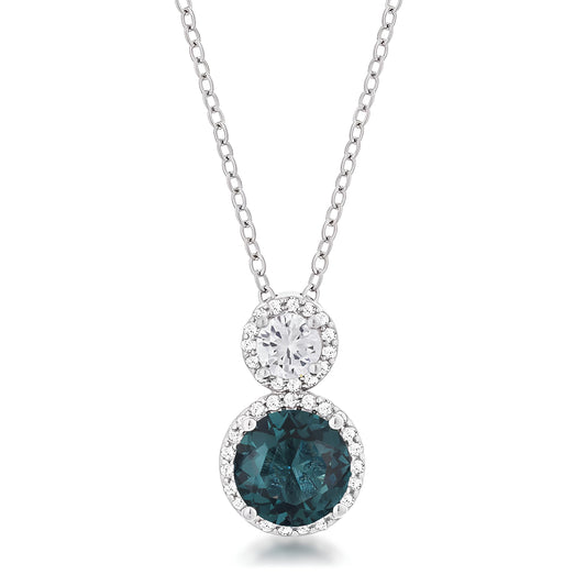 5 CT RHODIUM BLUE GREEN SNOWMAN CZ PENDANT