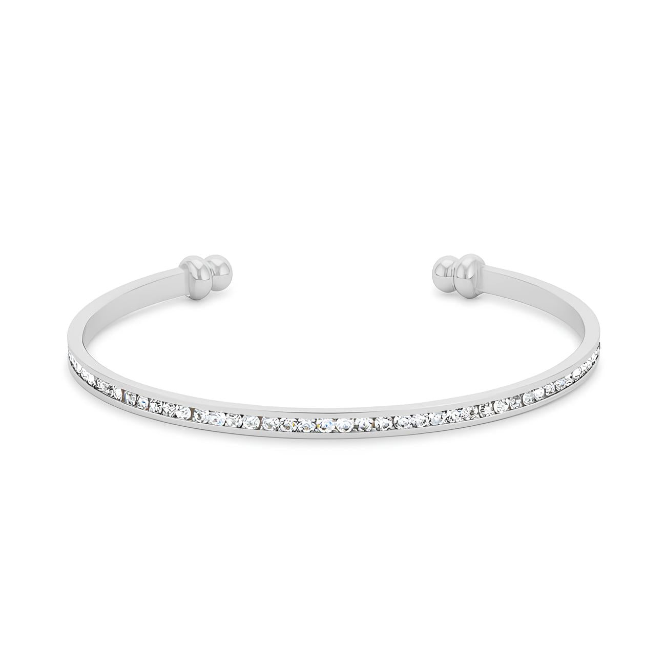 CHANNEL-SET CLEAR CRYSTAL CUFF