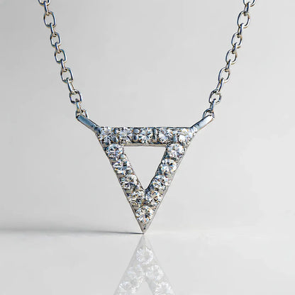 DIAMOND INVERTED TRIANGLE PENDANT IN WHITE GOLD