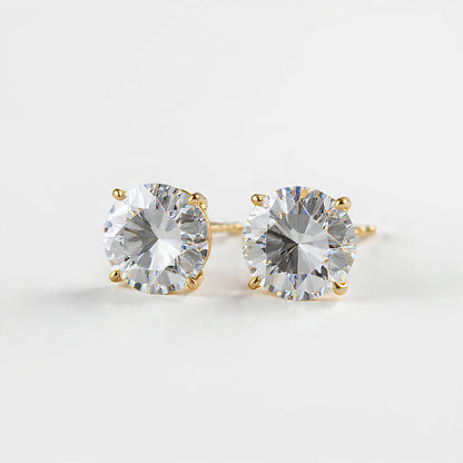 2 CTTW CERTIFIED IGI LAB GROWN ROUND DIAMOND STUD EARRINGS YELLOW GOLD (G/VS2)